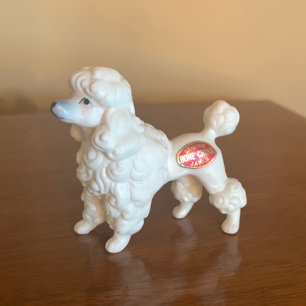 Vintage Bone China White Poodle Figurine